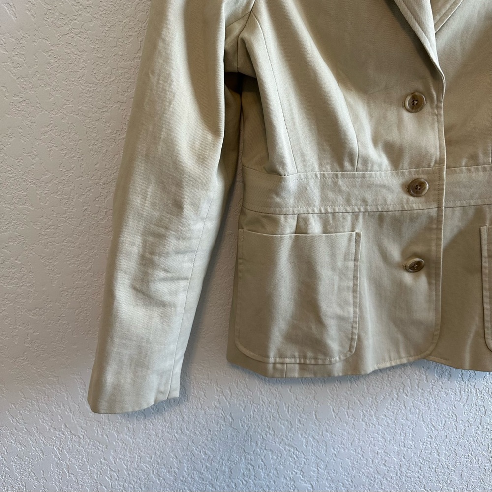 Petite Sophisticate Tan Blazer with Pockets - Picture 7 of 9